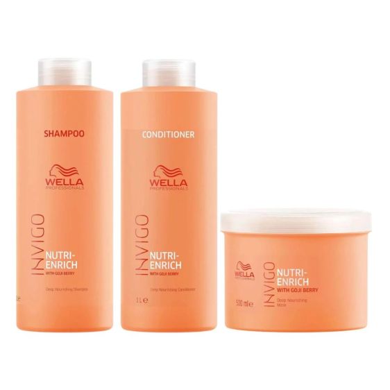 Wella Professionals Invigo Nutri-Enrich SHAMPOO ,CONDITIONER, MASK Trio Bundle
