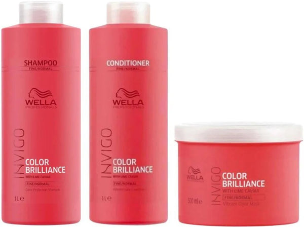 WELLA COLOR BRILLIANCE TRIO. SHAMPOO, CONDITIONER, MASK