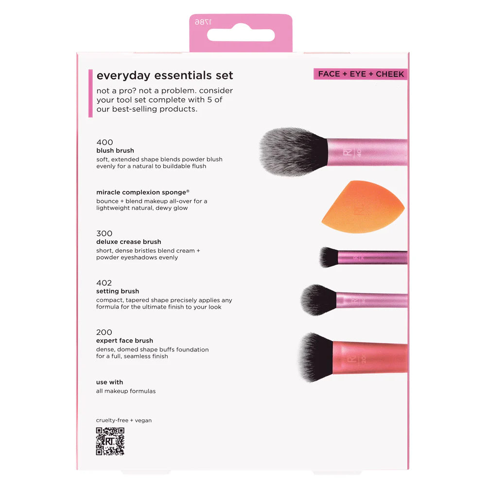 REAL TECHNIQUES ESSENTIALS SET  MAKE UP BRUSHES