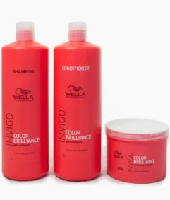 WELLA COLOR BRILLIANCE TRIO.  SHAMPOO, CONDITIONER, MASK