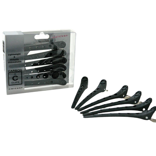 Cricket Carbon Clips Black 6pk