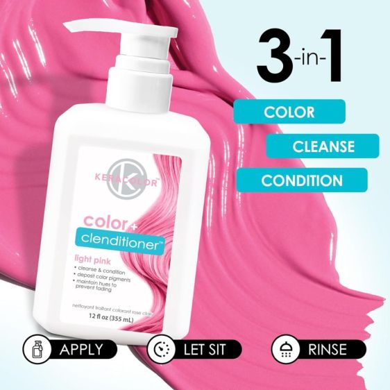 Keracolor Color+ Clenditioner 355ml - Light Pink