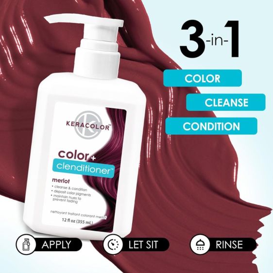 Keracolor Color Clenditioner Colour Shampoo Merlot 355ml