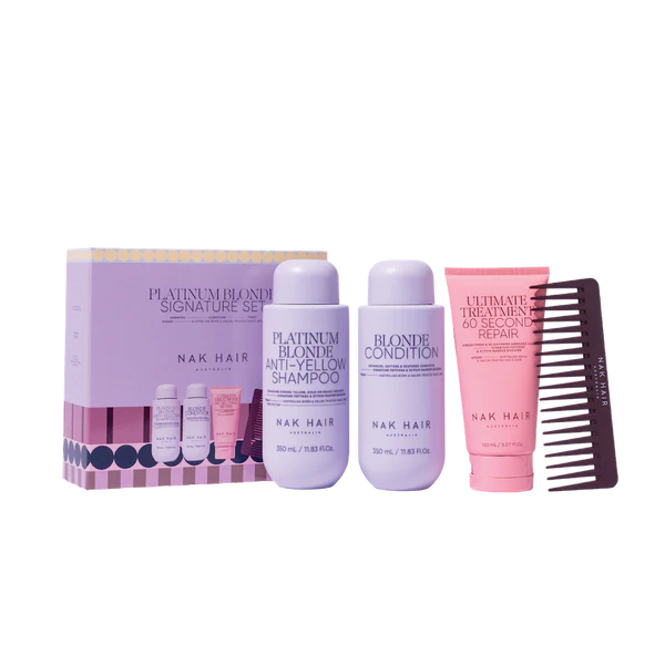 Nak Hair Platinum Blonde Trio with Bonus Hair Signature Comb