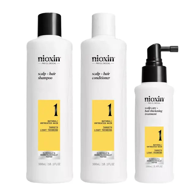 Nioxin Scalp + Hair Thickening System 1 LIGHT THINNING LIGHT THINNING / NATURAL UNTREATED HAIR