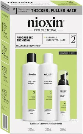 Nioxin Scalp + Hair Thickening System 2 PROGRESSED  THINNING NATURAL / UNTREATED HAIR