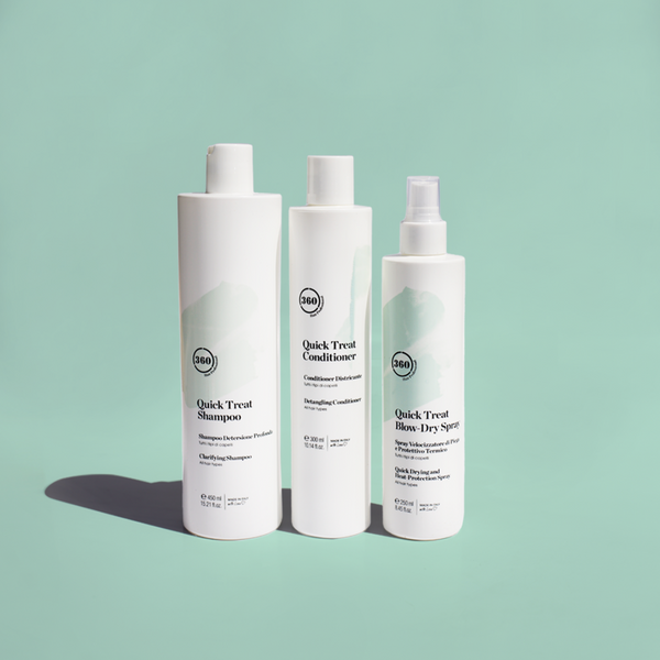 360 QUICK TREAT SHAMPOO CONDITIONER BLOW DRY SPRAY BUNDLE